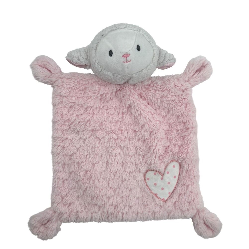 Baby Starters Lamb Security Blanket Pink Heart Polka Dot Rattle Plush Lovey